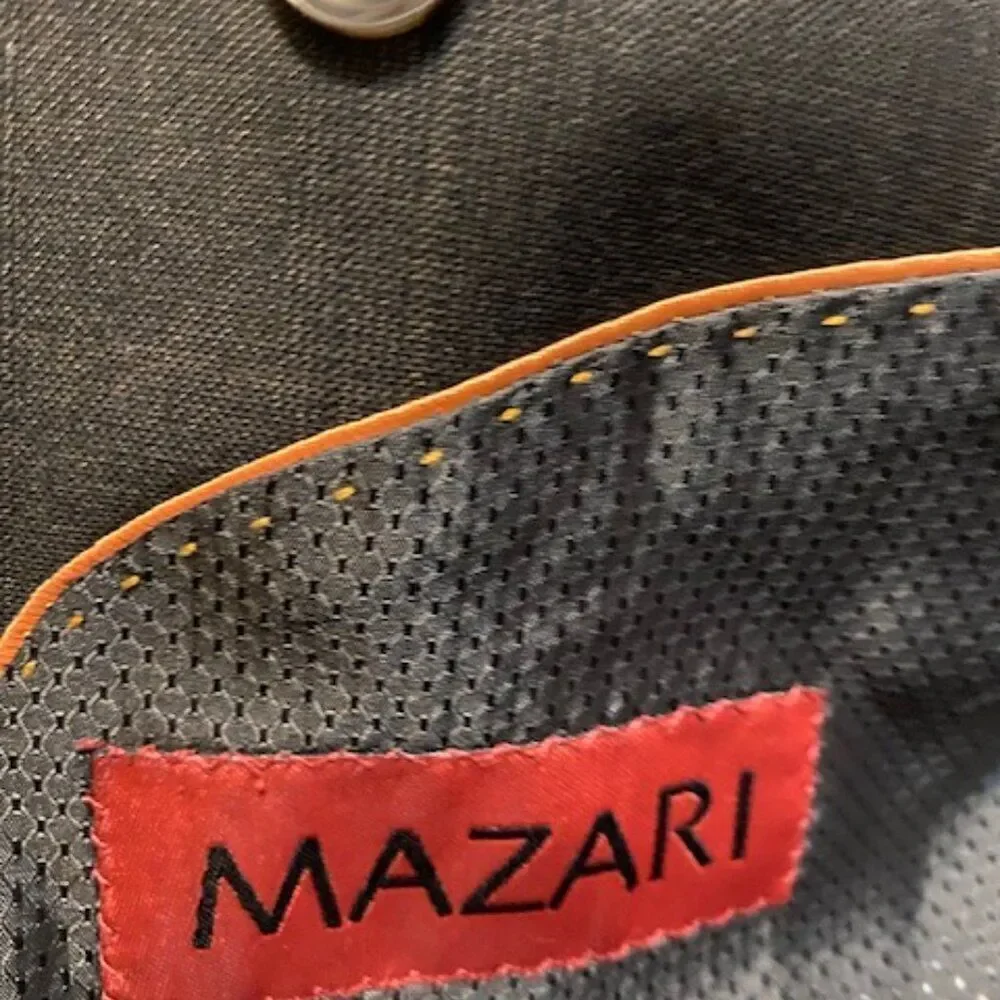 Mazari Black/Orange windowpane suit, size 46